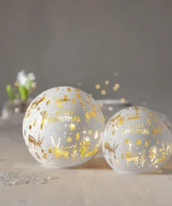 MERRYX-MAS Glasdekoration Batteri 12cm Vit
