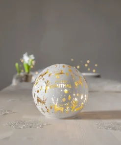 MERRYX-MAS Glasdekoration Batteri 15cm Vit