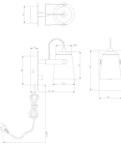 METZ Vägglampa 18cm Vit/Stål