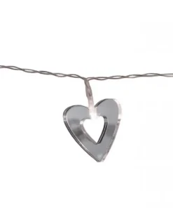 MIRROLA HJÄRTAN Ljusslinga 90cm Silver