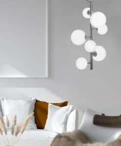 MOLEKYL Taklampa Lodrät 7L 38cm Tenn/Vit