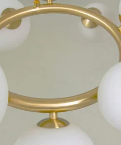 MOLEKYL Taklampa Rund 50cm Matt Mässing/Opalvit
