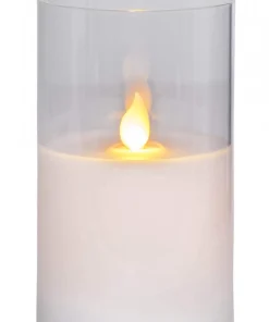 M-TWINKLE LED Blockljus 12,5cm Vax/Klar/Varmgul