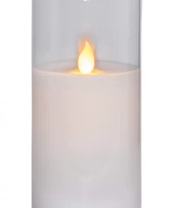 M-TWINKLE LED Blockljus 15cm Vax/Klar/Varmgul