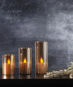 M-TWINKLE LED-Blockljus 7,5cm Amber