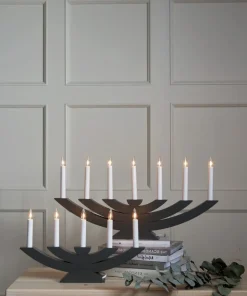 NAVIDA Ljusstake 5L 42cm Dimgrå