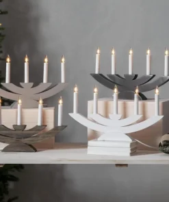 NAVIDA Ljusstake 5L 42cm Grå