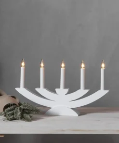 NAVIDA Ljusstake 5L 42cm Vit
