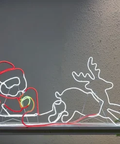 NEOLED Siluett Tomte & Ren 1008LED 1,8m Flerfärgad IP44