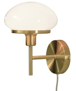 NEW AUGUST Vägglampa 25cm Mässing/Vit