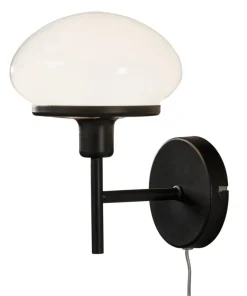 NEW AUGUST Vägglampa 25cm Svart/Vit