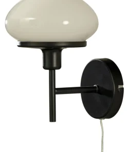 NEW AUGUST Vägglampa 25cm Svart/Vit