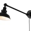 NEW HAVEN Vägglampa 60cm Antiksvart/Gulddekor