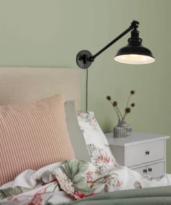 NEW HAVEN Vägglampa 60cm Antiksvart/Gulddekor