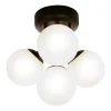 NICOSIA Plafond Bad 4L 26cm Svart/Opalvit IP44