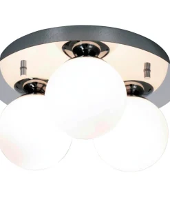 NICOSIA Plafond Bad 3L 25cm Krom/Opalvit IP44