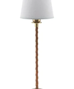NORA Lampfot 46cm Läder/Antikmässing