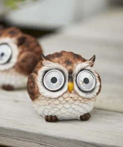 OWL Solcells-Dekoration 8cm Brun
