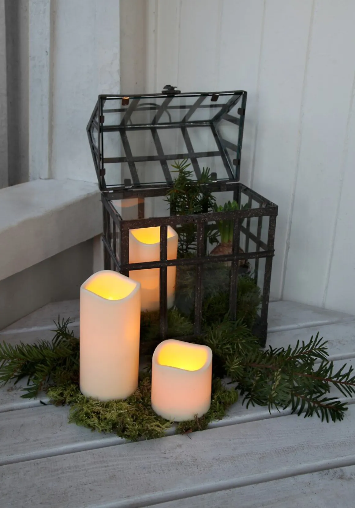 PAUL LED-Blockljus 11,5cm LED Beige