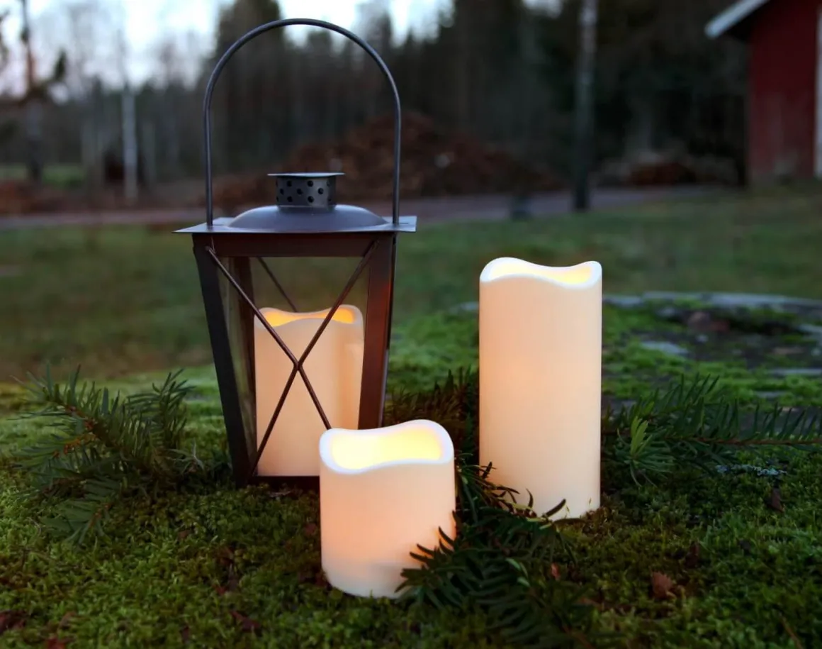 PAUL LED-Blockljus 11,5cm LED Beige