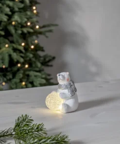 POLARE Dekorationsfigur Isbjörn Batteri 12cm Vit