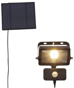 POWERSPOT Solcells-spotlight 15cm Svart Varmvit IP44