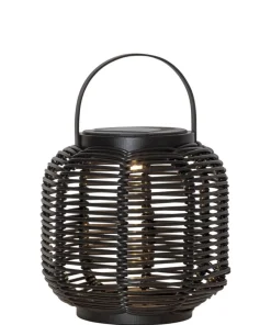 RUNDA Solcellslykta 15cm Svart
