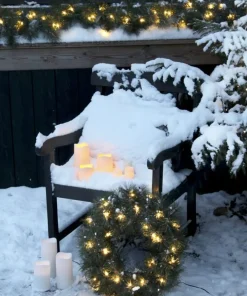 RUSSIAN PINE Krans 50cm 30LED IP44 Grön