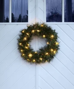 RUSSIAN PINE Krans 50cm 30LED IP44 Grön