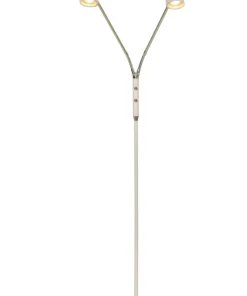 SANDNES Golvlampa dubbel 140cm Vit/Krom