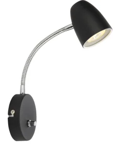 SANDNES Vägglampa 24cm Svart/Krom