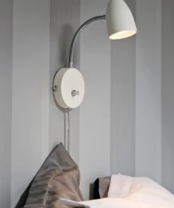 SANDNES Vägglampa 24cm Vit/Krom