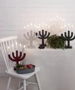SELMA Träljusstake 25cm Elefantgrå