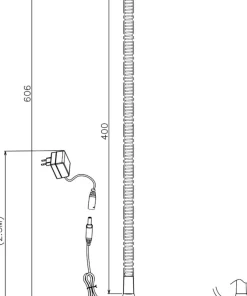 SENSILO Sänglampa Dimbar 37cm Tenn