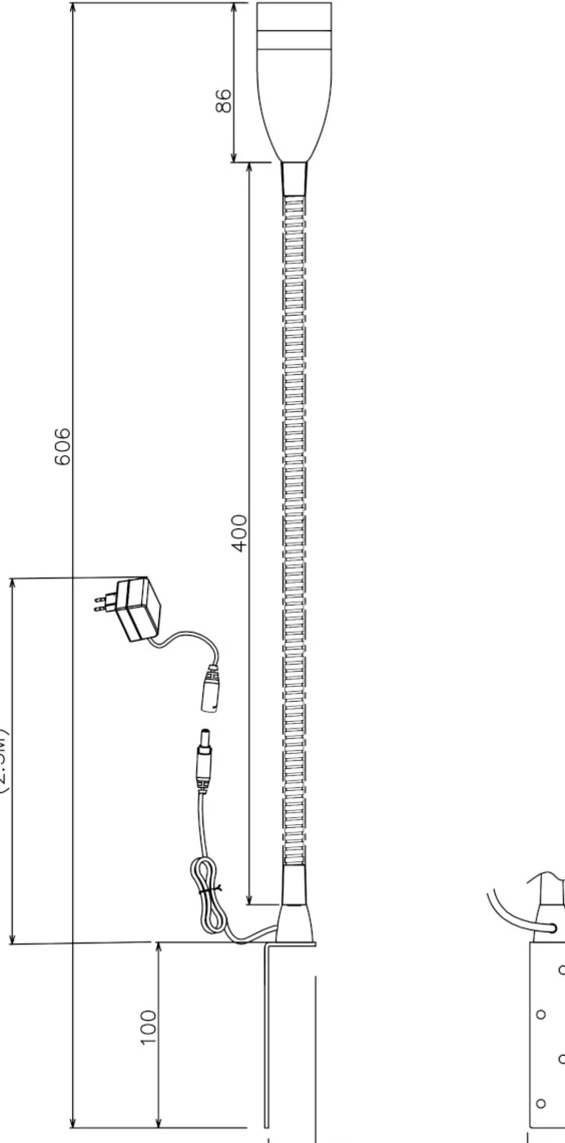 SENSILO Sänglampa Dimbar 37cm Tenn