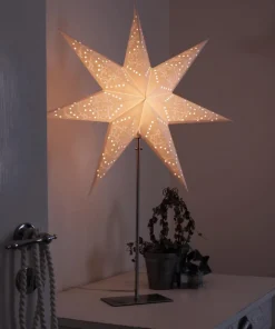 Sensy Stjärna på fot 78cm Vit