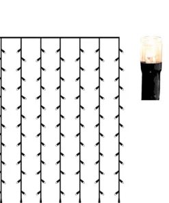 SERIE LED Ljusgardin Crispy Ice White 80L 130cm Svart