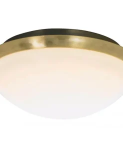 SIRACUSA LED-Plafond Bad 25cm Matt Mässing/Opalvit IP44