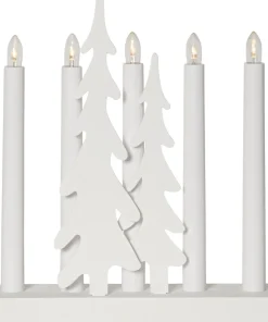 SKOG Ljusstake 5L 27cm LED Vit