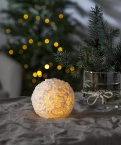 SNOWBALL LED-Blockljus Batteri 10cm Vit