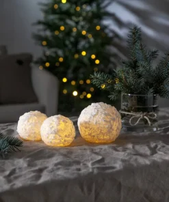 SNOWBALL LED-Blockljus 2-Pack Batteri 8cm Vit