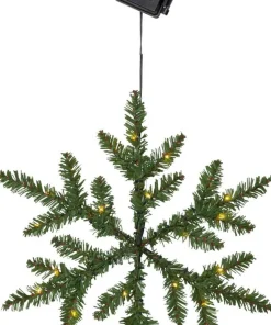 SNOWFLAKE Krans Batteri 40cm 24LED Grön IP44