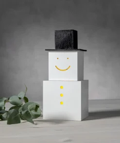SNOWMAN Dekorationsfigur Batteri 29,5cm Vit