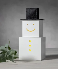 SNOWMAN Dekorationsfigur Batteri 29,5cm Vit