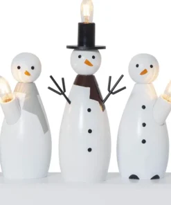 SNOWMAN Ljusstake 5L 33cm Vit