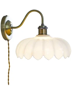 SOFIA Vägglampa 25cm Antik/Opalvit
