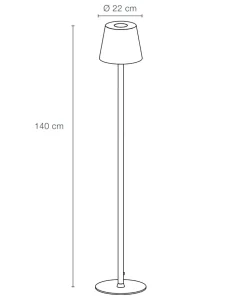 SOFY Golvlampa Utomhus 140cm IP65 Grå