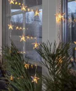 STAR CURTAIN Ljusgardin 1,2m 30LED Varmvit/Klar