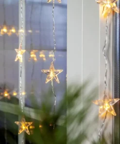 STAR CURTAIN Ljusgardin 1,2m 30LED Varmvit/Klar