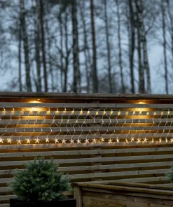 STARNET Ljusnät 4,8*0,4m 160LED IP44 Varmvit/Transparent